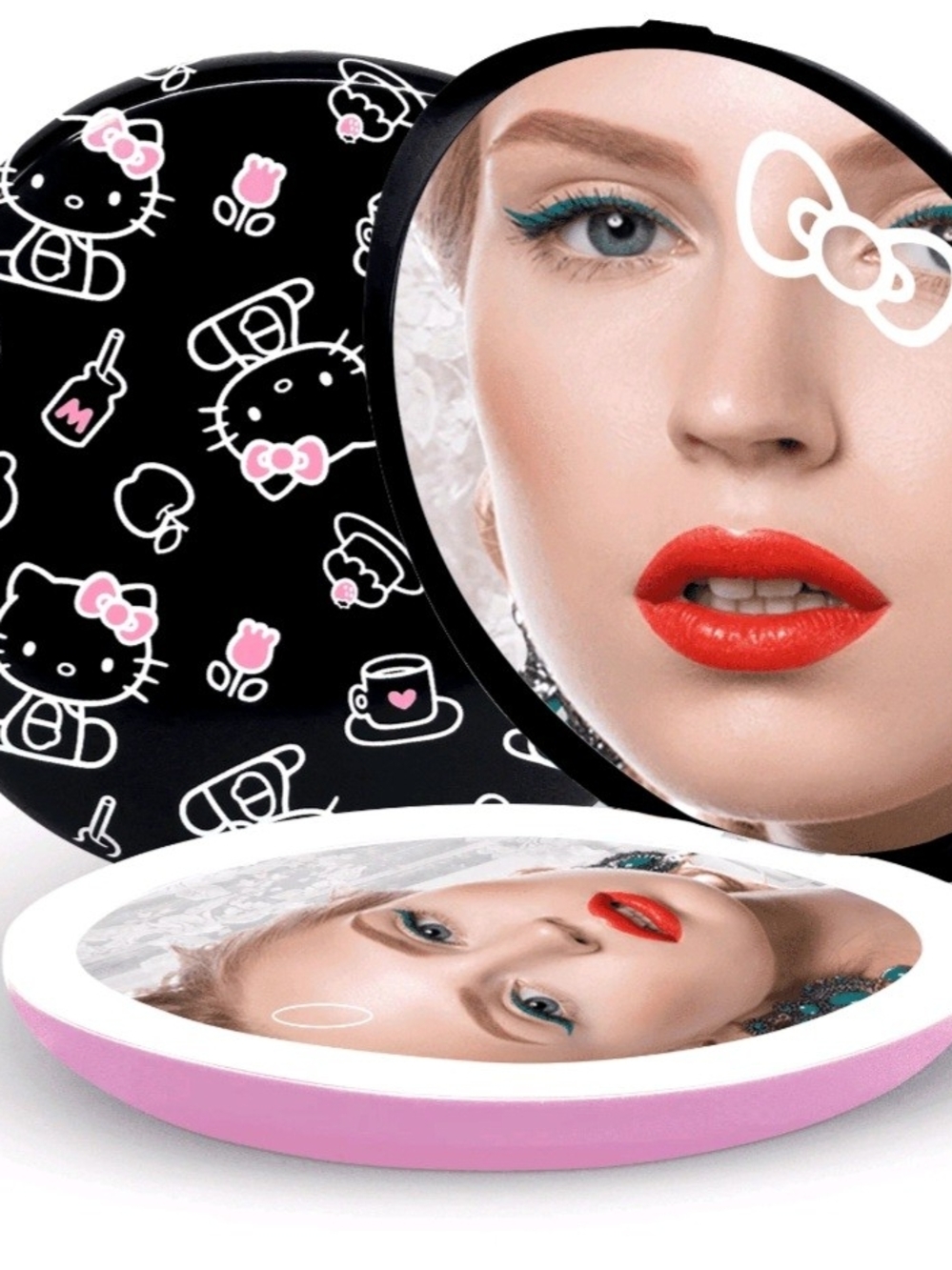 Impressions Hello Kitty LED Compact Mirror - Black & Pink NWT